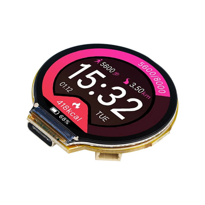 ESP32-C3 WiFi & Bluetooth development board with 1.28-inch round LCD display, compact microcontroller for electronics projects