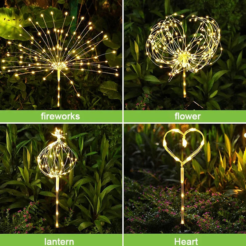 Solar Fireworks Fairy Lights – LED Dandelion Globe String Lights for Garden & Lawn
