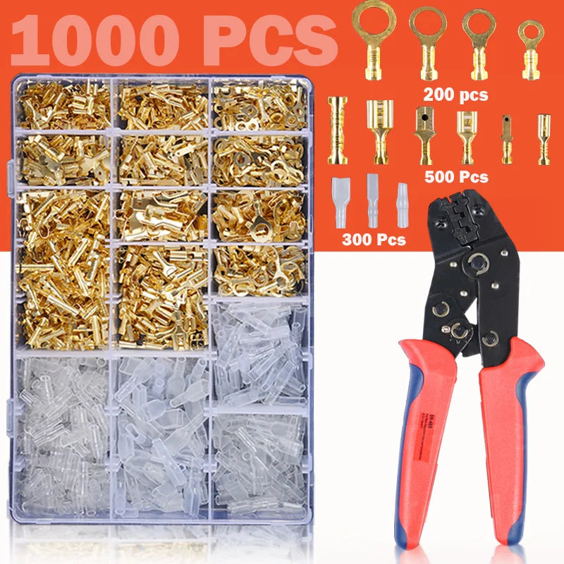 Insulated Spade Connector Kit – Male & Female Crimp Terminals 2.8/6.3mm