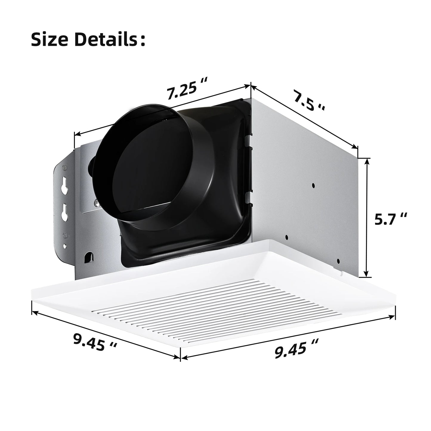 Bathroom Exhaust Fan with LED Light 110 CFM – 3 Color Temps, 1000LM, Ultra Quiet 2.5 Sones
