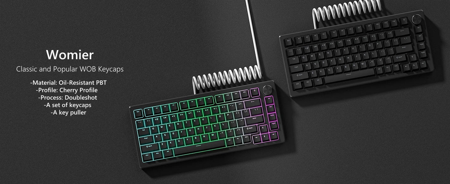 140-Key Cherry Profile Shine-Through RGB PBT Double Shot Keycaps for Cherry/Gateron MX Switches