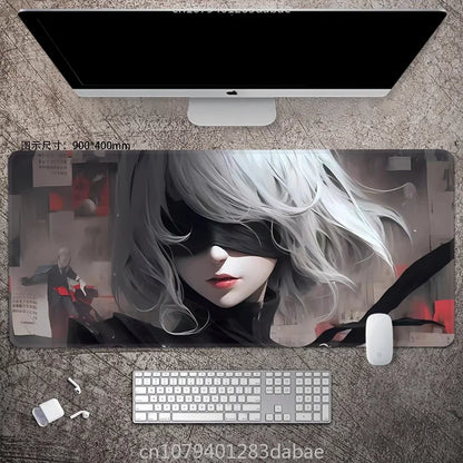 NieR Automata ARPG Leather Mouse Pad – Waterproof PU Leather, Keyboard Table Mat, E-Sports Gaming