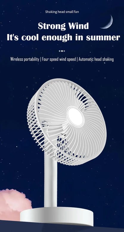 Kasydoff USB Desk Fan – 3600mAh Rechargeable, 4-Speed, 7-Blade Oscillating, Timer, Quiet Cooling Fan for Home & Office