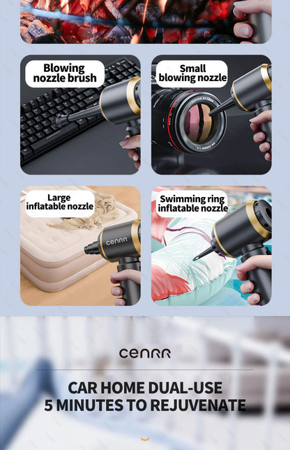 CENRR Mini Car Vacuum Cleaner – 998000Pa, Cordless, Handheld, Blower