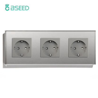 BSEED EU Wall Socket with USB-C Charging Port – Glass Panel 16A