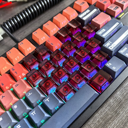 Jaycomia JCM Cosmic Gradient Keycaps – PBT+PC, Dye-Sub, Cherry Profile, 8 Languages
