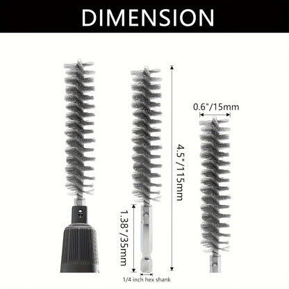 5-Piece Hexagonal Steel Wire Brush Set for Electric Drill – Stainless Steel