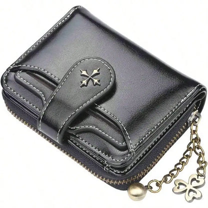 AEDG Retro Mini Leather Wallet with Zipper