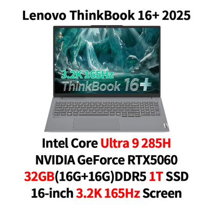 Lenovo ThinkBook 16+ Laptop – Intel U5/U7/U9, 32GB+1TB, 3.2K 165Hz