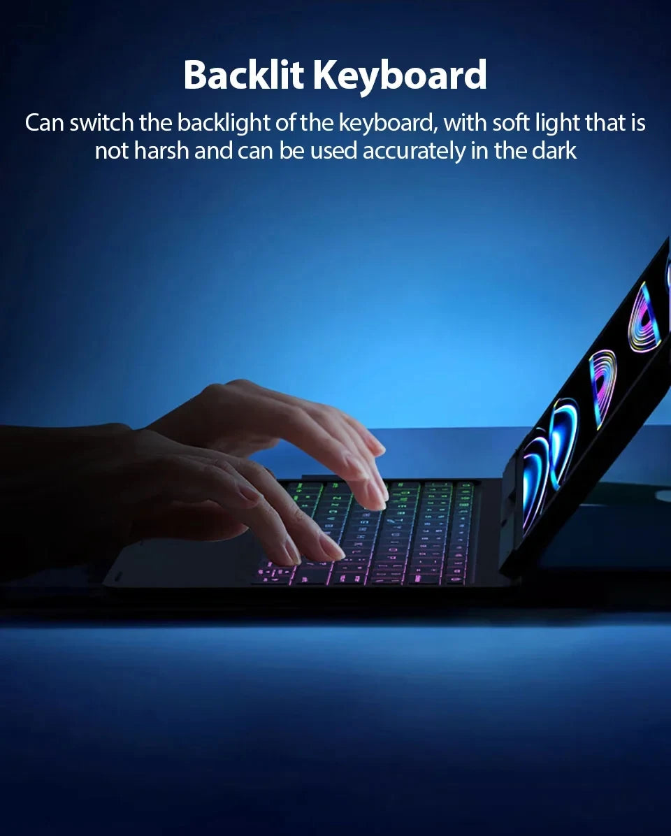 Magic Keyboard Case for iPad – Air 11/13, Pro 11/12.9, iPad 10th/7th-9th Gen, Backlit