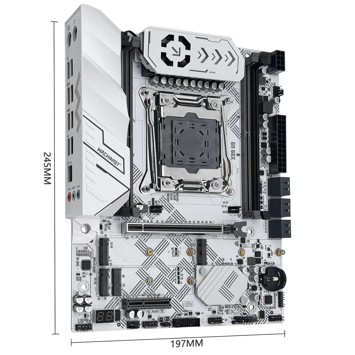 MACHINIST X99 U9 Motherboard – LGA2011-3, DDR4, 3x NVMe M.2, White Armor