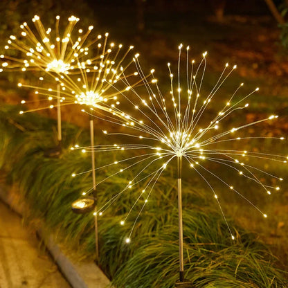 Solar Fireworks Fairy Lights – LED Dandelion Globe String Lights for Garden & Lawn