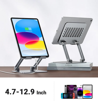 UGREEN LP134 Aluminum Tablet & Phone Stand – Adjustable Desk Holder for iPad, iPhone, Xiaomi & Laptops