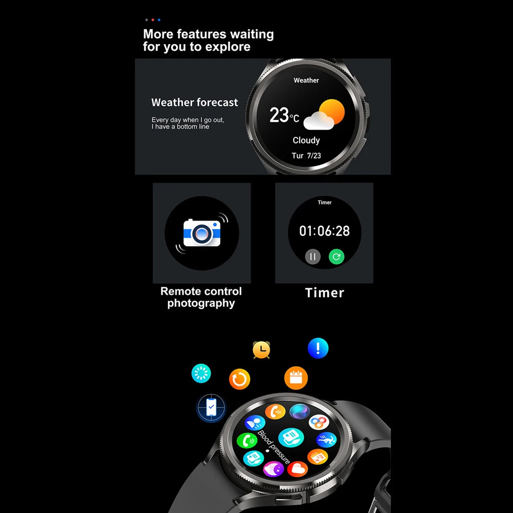 2025 Smart Watch 6 – AMOLED HD Screen, 100+ Sport Modes, IP68 Waterproof, Android & iOS