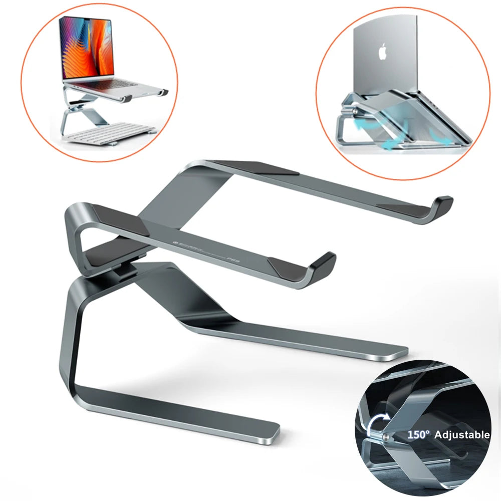 Adjustable Aluminum Alloy Laptop Stand — Foldable, Portable, Up to 17.3", Cooling Bracket