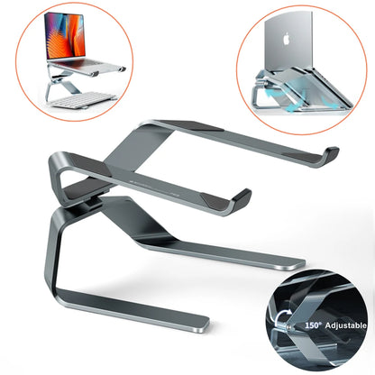 Adjustable Aluminum Alloy Laptop Stand — Foldable, Portable, Up to 17.3", Cooling Bracket