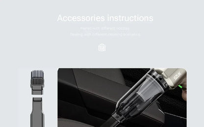 R.E.D. Shopping SZUK portable car vacuum cleaner with 100W power, 15KPa suction, wireless handheld design for home and vehicle cleaning