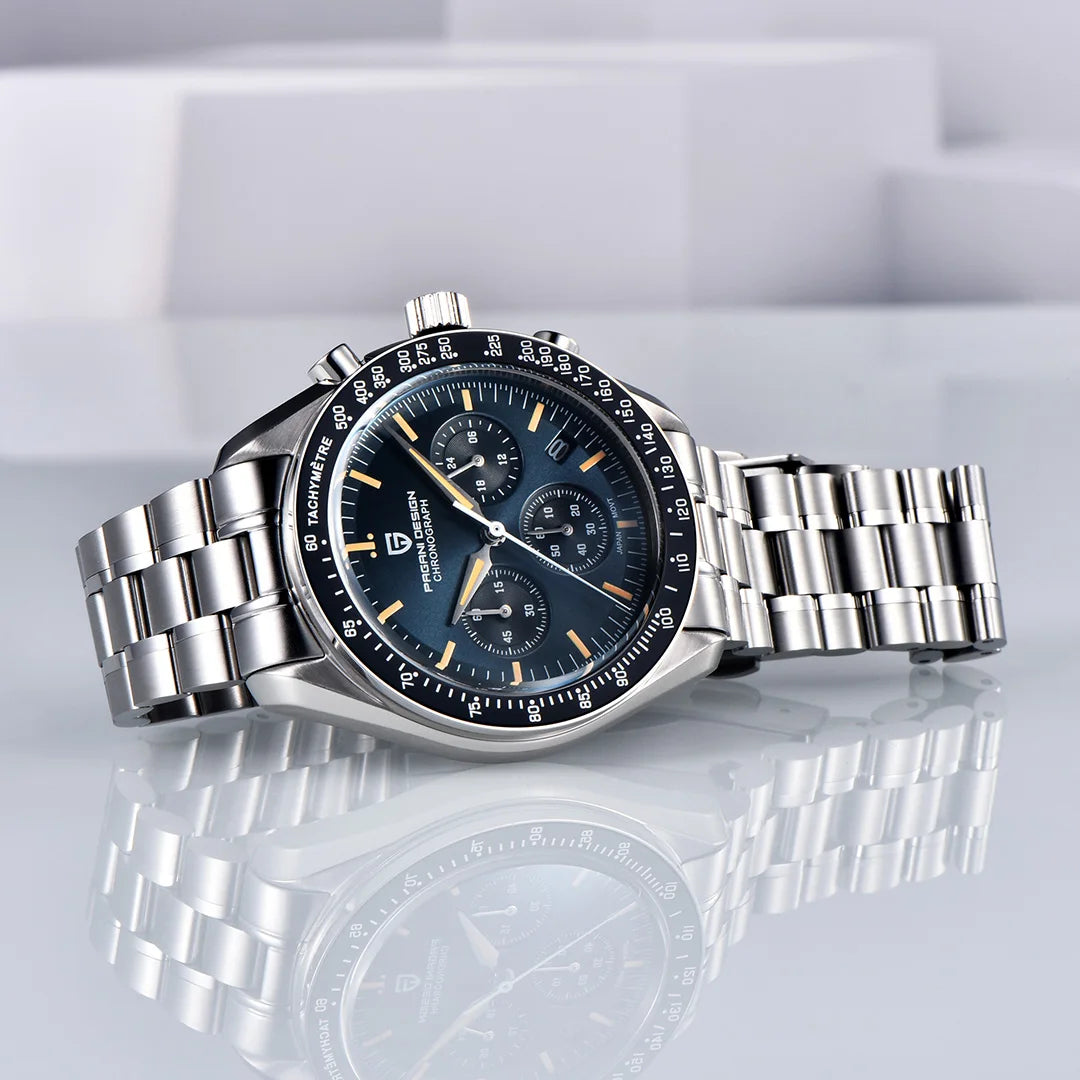 PAGANI DESIGN 1701 V5 Men's Luxury Quartz Chronograph Watch – AR Sapphire Glass, 100M Waterproof