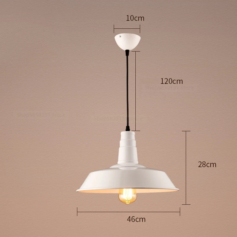 Nordic Industrial Retro Pendant Light – E27 Vintage Loft Bar Cafe Lamp