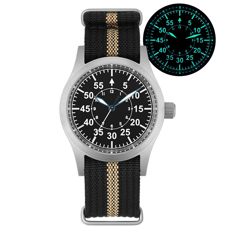 Militado ML05 Vintage Field Watch – 38mm, VH31 Sweep, Sapphire AR Crystal, Luminous