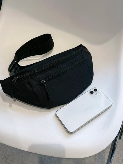 Large Nylon Fanny Pack – Crossbody Waist Bag for Sports & Travel