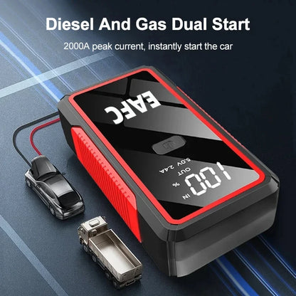 Car Jump Starter 600A-2000A | 12V Portable Battery Booster & Power Bank for Emergency Start (EAFC)