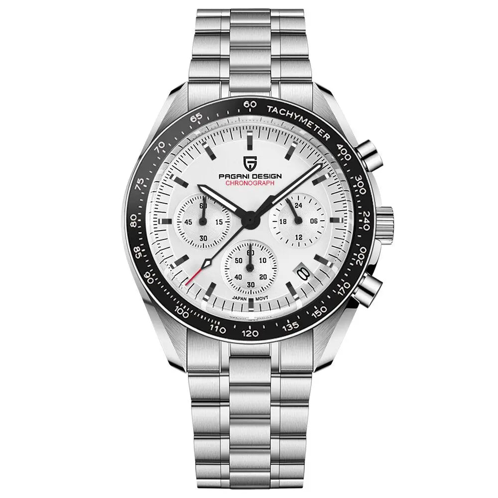 PAGANI DESIGN 1701 V5 Men's Luxury Quartz Chronograph Watch – AR Sapphire Glass, 100M Waterproof