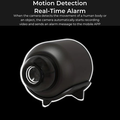 R.E.D. Shopping X5 Mini Hidden Security Camera showing 1080P resolution, night vision, WiFi connection, and motion detection features.