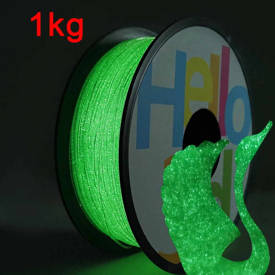 Glow-in-the-Dark PLA Filament – Luminous Purple, Green, Blue & Rainbow, 1.75mm for 3D Printers