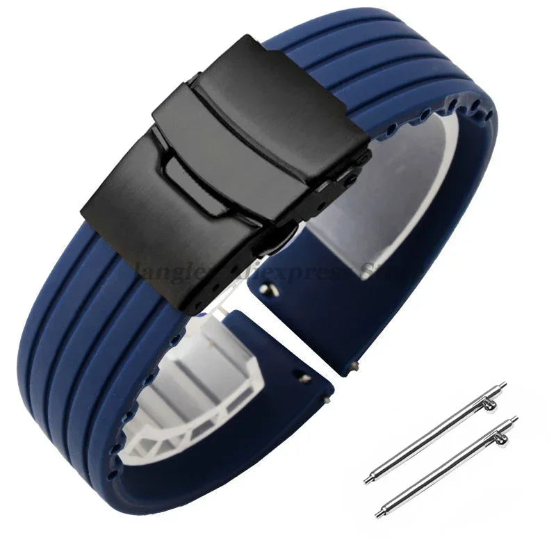 Quick Release Silicone Watch Strap 18–24mm – For Huawei, Seiko, Omega, Fossil & More