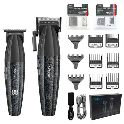 VGR V-640 S3 Professional Hair Clipper – 9000 RPM, Type-C, 160 Min Runtime | Black/Red/Green