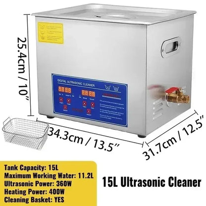Ultrasonic Cleaner 1.3L–30L 40kHz 220V EU Plug – Portable Ultrasound Bath Washer