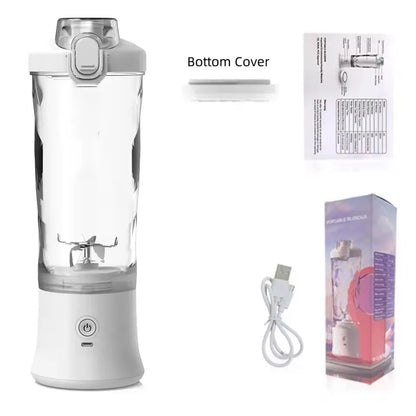 Portable Blender 600ML – USB Rechargeable, 4000mAh, Smoothie & Juicer | Black/White
