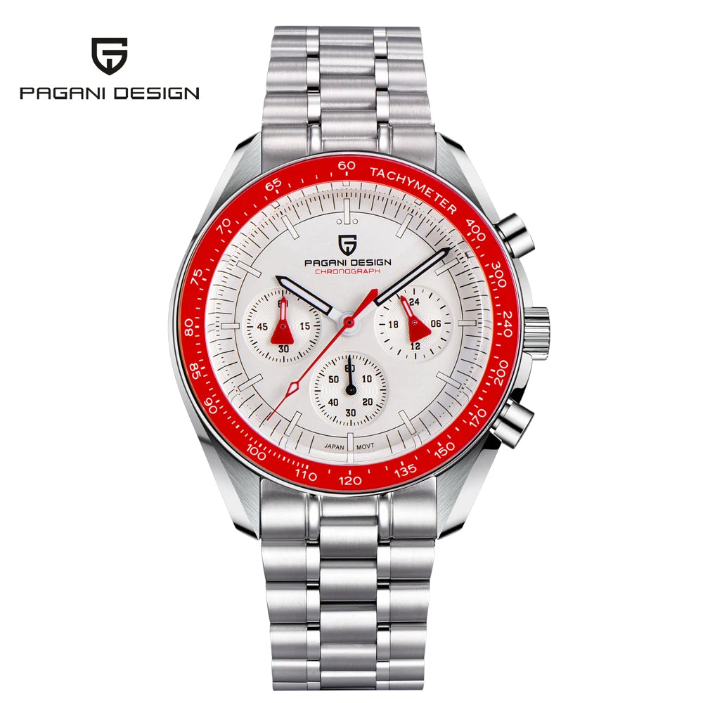 PAGANI DESIGN 1701 V5 Men's Luxury Quartz Chronograph Watch – AR Sapphire Glass, 100M Waterproof