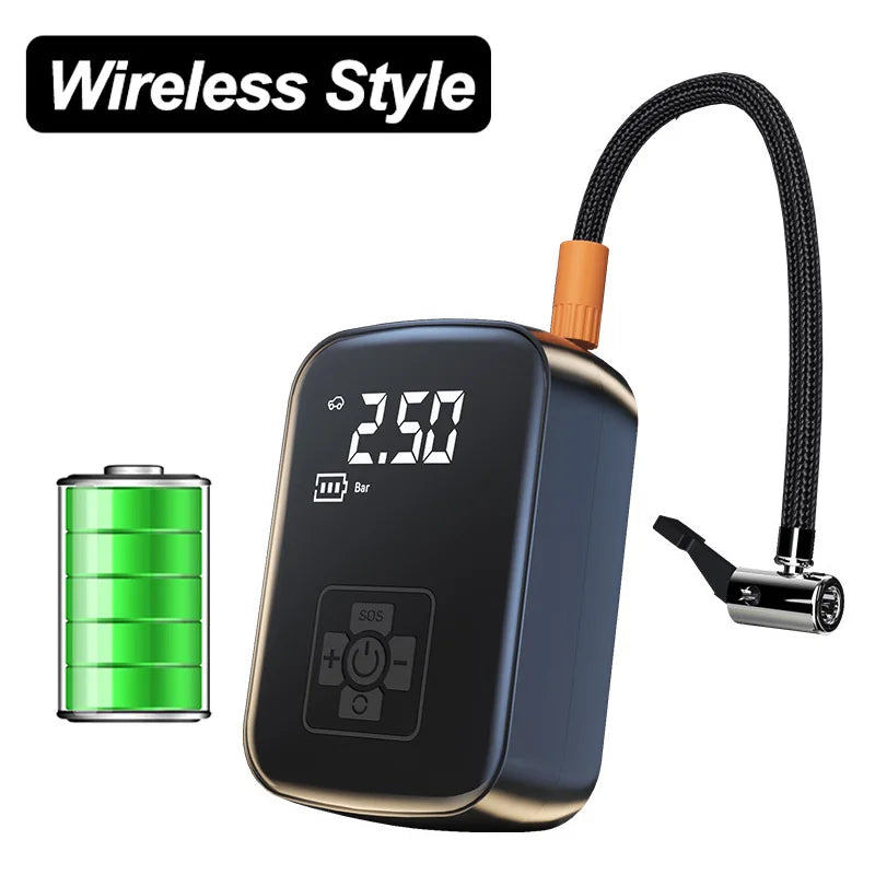 Portable Wireless Tire Inflator | 12V 150PSI Electric Air Pump for Car, Motorcycle, Bicycle & Ball