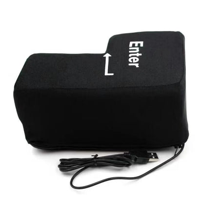 Giant USB Enter Key Pillow – Soft Decompression Stress Relief Toy for Office & Desk
