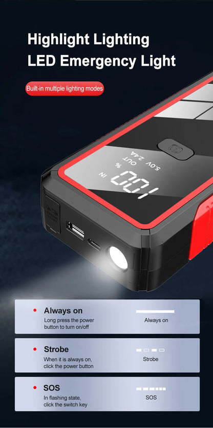 Car Jump Starter 600A-2000A | 12V Portable Battery Booster & Power Bank for Emergency Start (EAFC)