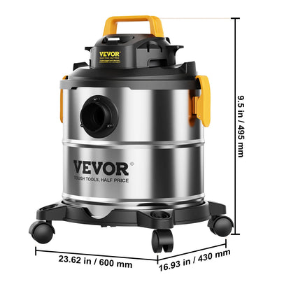 SucceBuy Stainless Steel Wet & Dry Shop Vacuum – 1000W+, Powerful Suction, 18L/20L/30L, for Carpet, Debris & Pet Hair