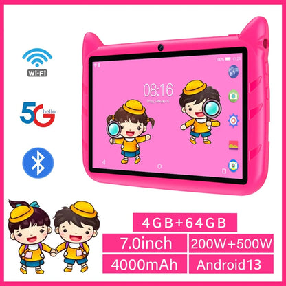BDF 7" Kids Tablet | Android 13 | 4GB+64GB | 5G WiFi | 4000mAh | Dual Camera | CE FCC RoHS
