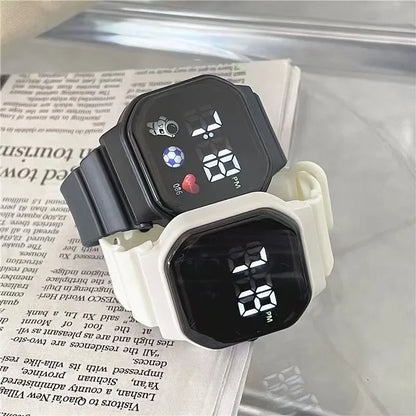 YIKAZE Kids LED Digital Watch – Silicone Strap, Cartoon Sport Wristwatch for Boys & Girls
