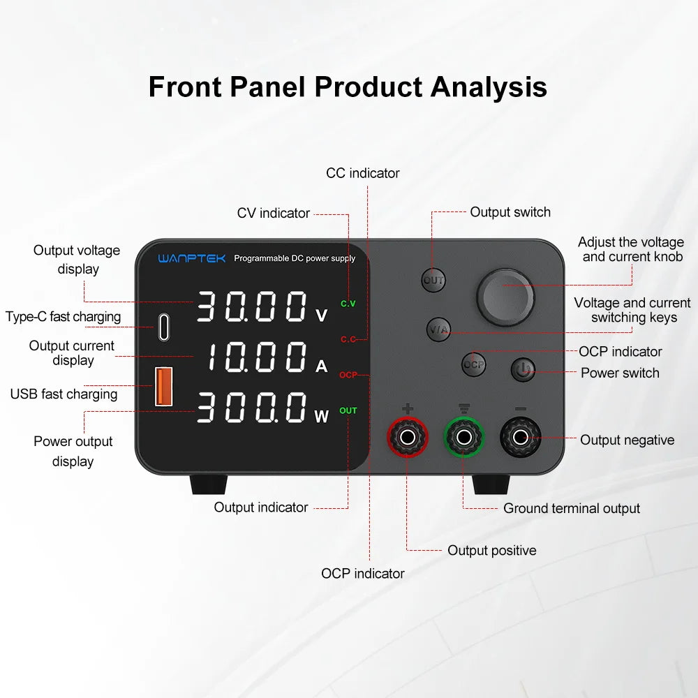 Wanptek Adjustable DC Lab Bench Power Supply