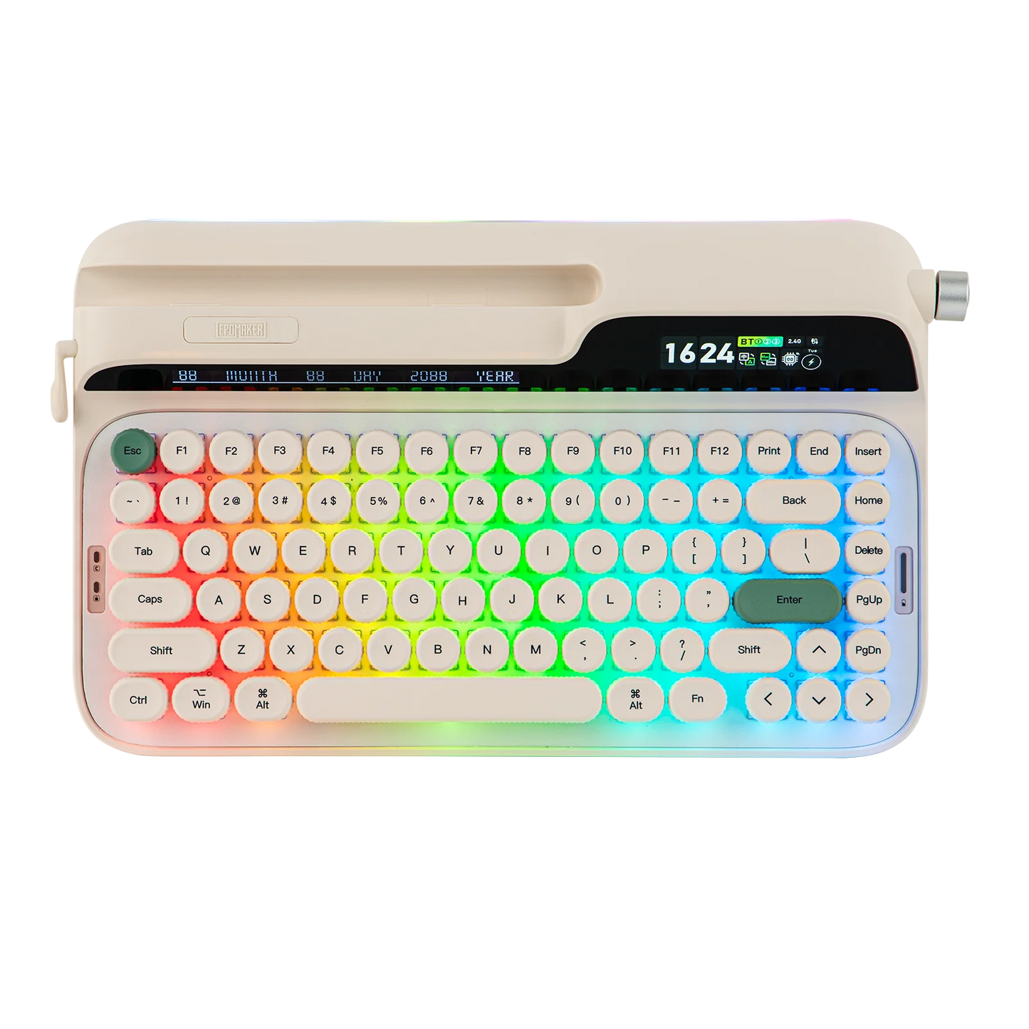 EPOMAKER Glyph 75% Mechanical Keyboard | Retro Typewriter | TFT Screen | Rotary Knob | Wired / 2.4GHz / BT