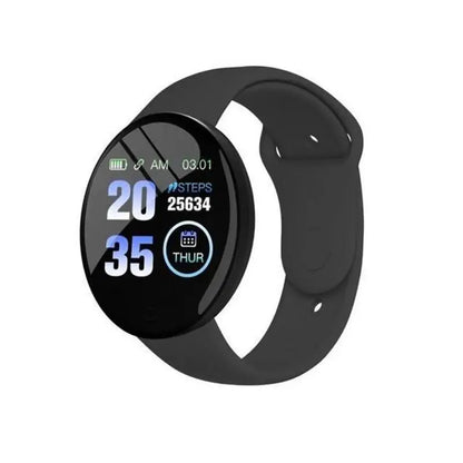 R.E.D. Shopping D18 Smartwatch with circular color screen, multi-sport modes, call and music control features.