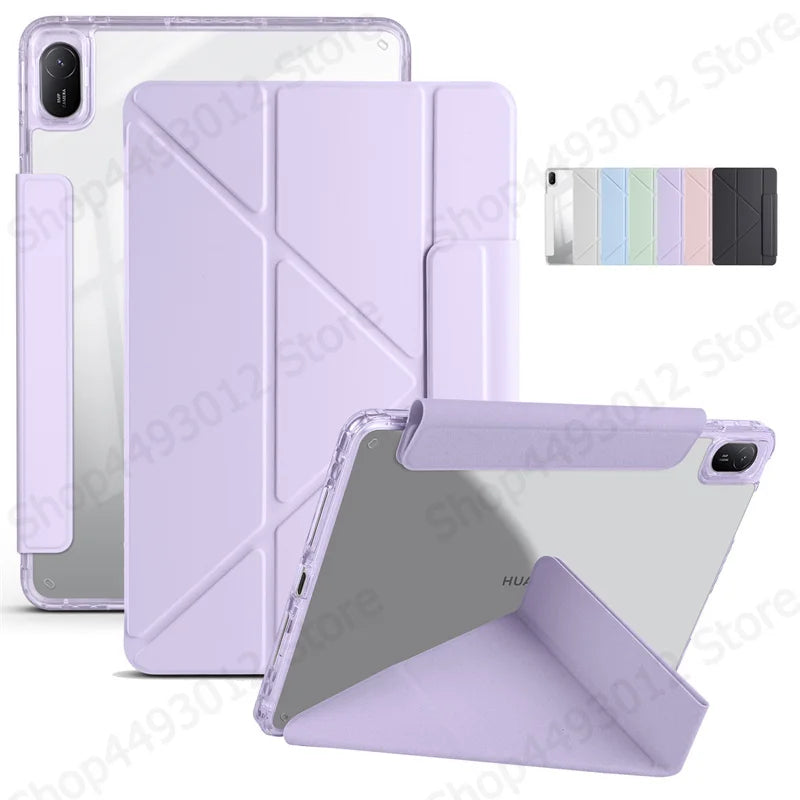 Huawei MatePad 11.5 2025 Smart Fold Case – Magnetic PU Leather + Acrylic Hard Back