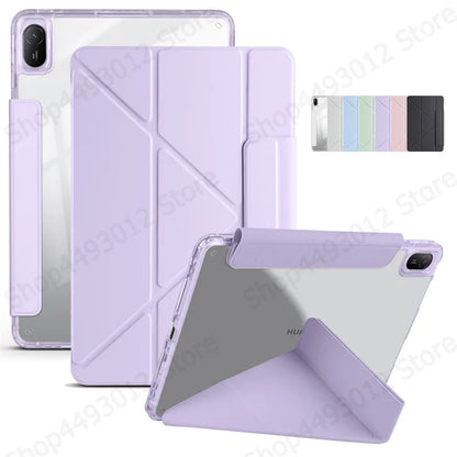 Huawei MatePad 11.5 2025 Smart Fold Case – Magnetic PU Leather + Acrylic Hard Back