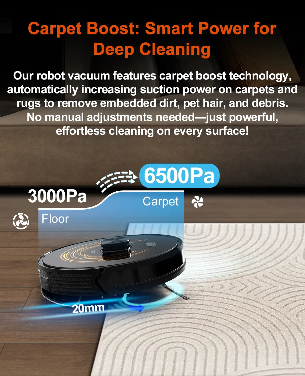 ABIR X9 Robot Vacuum Cleaner – Laser LiDAR, 6500PA Suction, UV Spot Cleaning, Multi-Floor Map, Auto Carpet Boost
