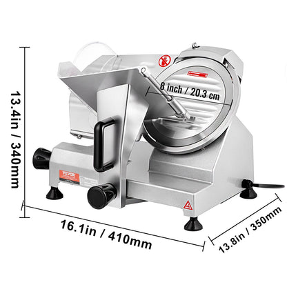 SucceBuy Electric Meat Slicer – 8"/10" Carbon Steel Blade, Adjustable Thickness