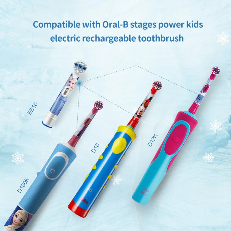 Oral-B Compatible Children's Electric Toothbrush Replacement Heads – 4pcs Set | DB4510K D10 D12K D100K Series