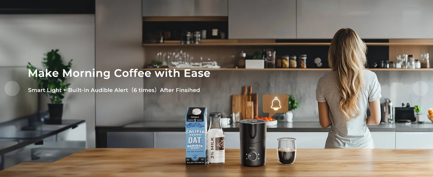 8-in-1 Electric Milk Frother & Steamer – 400ml Dishwasher Safe