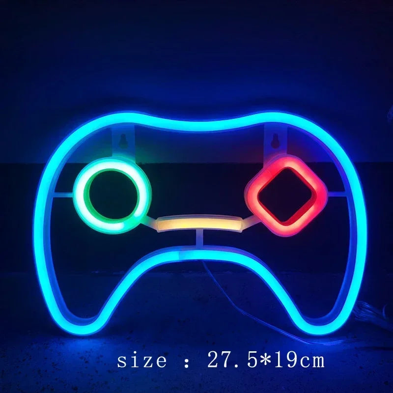 Game Neon Sign Light – USB Powered LED Wall Décor for Gaming Room